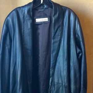 FINAL SALE PRICE Excelled Black Leather Wrap Coat